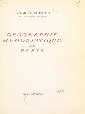 cover image of Géographie humoristique de Paris